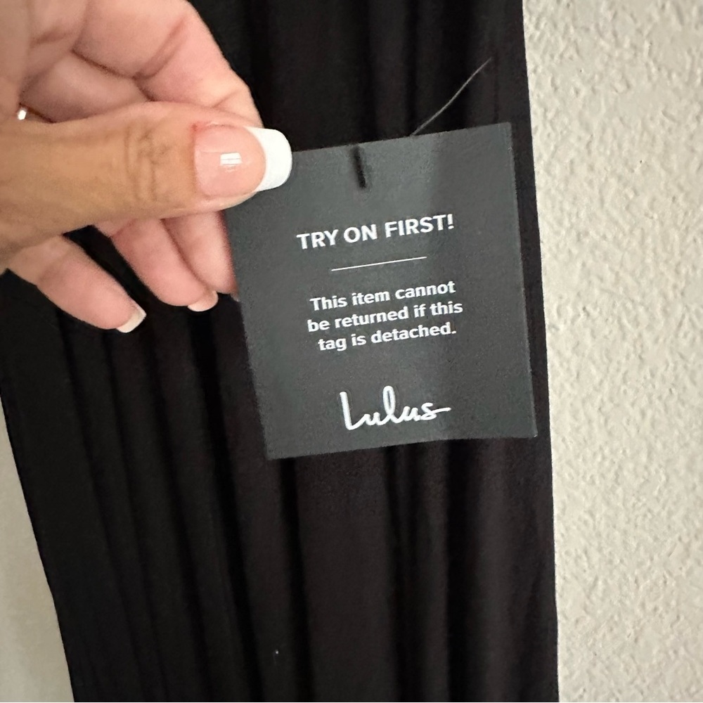 Lulus Tricks of the Trade Slate Black Maxi Dress Size Large NWT - Picture 7 of 16